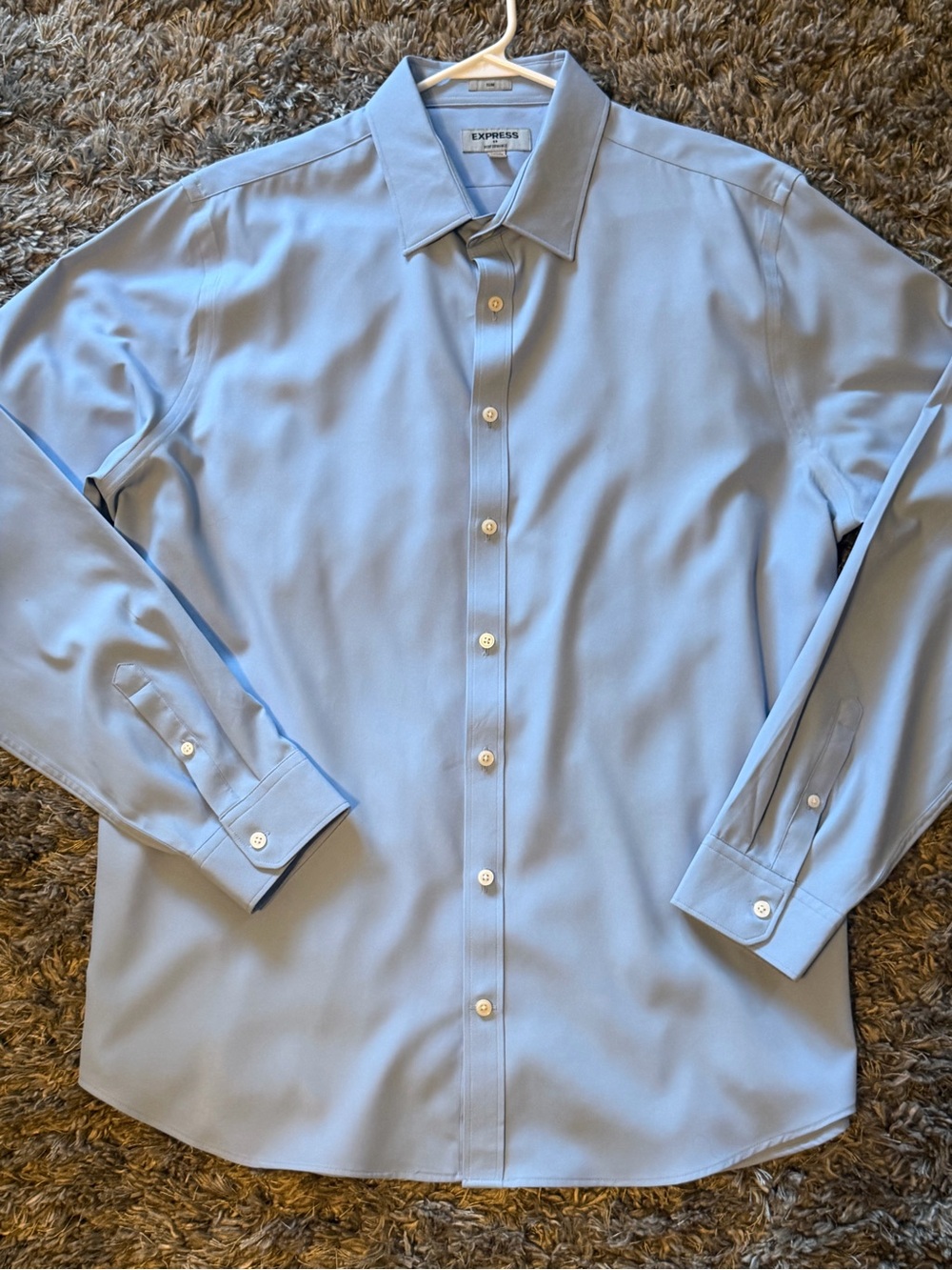 Express Men’s Light Blue Performance slim Dress Shirt